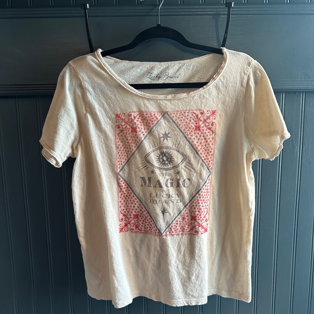 Lucky Brand Beige Magic Graphic Tee
